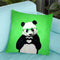 Panda With Fingerheart Green Throw Pillow By Coco De Paris