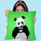 Panda With Fingerheart Green Throw Pillow By Coco De Paris