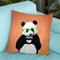 Panda With Fingerheart Orange Throw Pillow By Coco De Paris