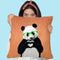 Panda With Fingerheart Orange Throw Pillow By Coco De Paris