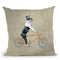 Boston Terrier On Bicycle Throw Pillow By Coco De Paris