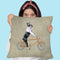Boston Terrier On Bicycle Throw Pillow By Coco De Paris