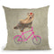 Yorkshire On Bicycle Throw Pillow By Coco De Paris