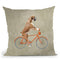 Boxer On Bicycle Throw Pillow By Coco De Paris