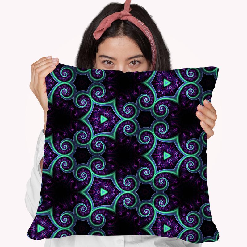 Electric Night Visions  Throw Pillow By Cameron Gray - by all about vibe
