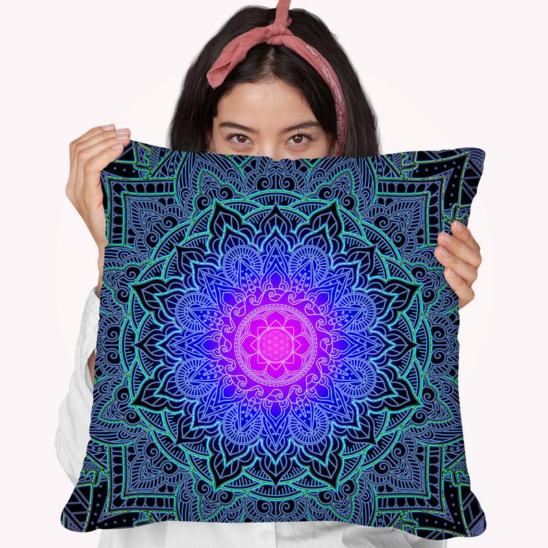 Mandala Love  Throw Pillow By Cameron Gray - by all about vibe