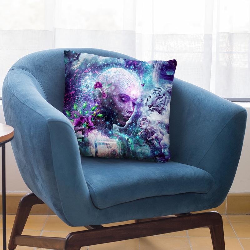 Discovering The Cosmic Consciou  Throw Pillow By Cameron Gray - by all about vibe