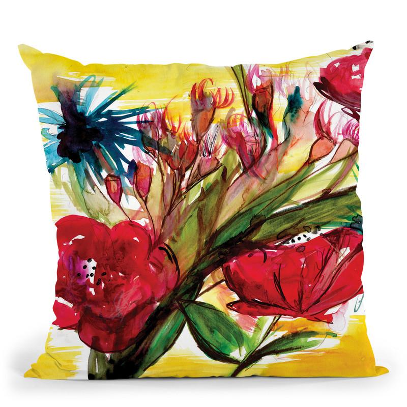 Abstract Floral Throw Pillow By Christine Lindstrom