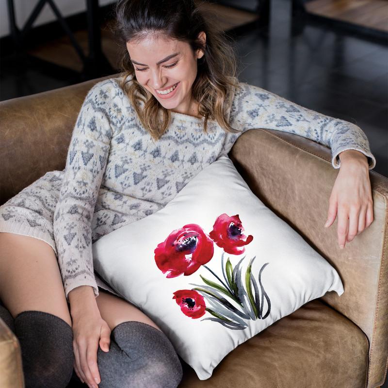 Poppies Throw Pillow By Christine Lindstrom
