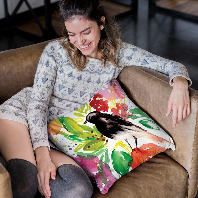 Tropical Floral I Small Throw Pillow By Christine Lindstrom