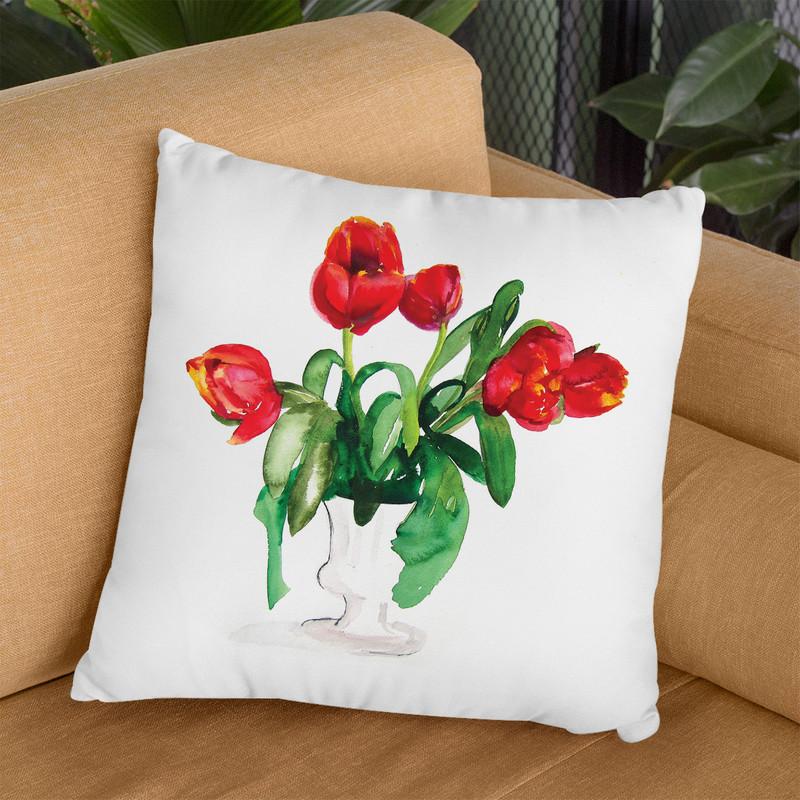 Tulips Throw Pillow By Christine Lindstrom