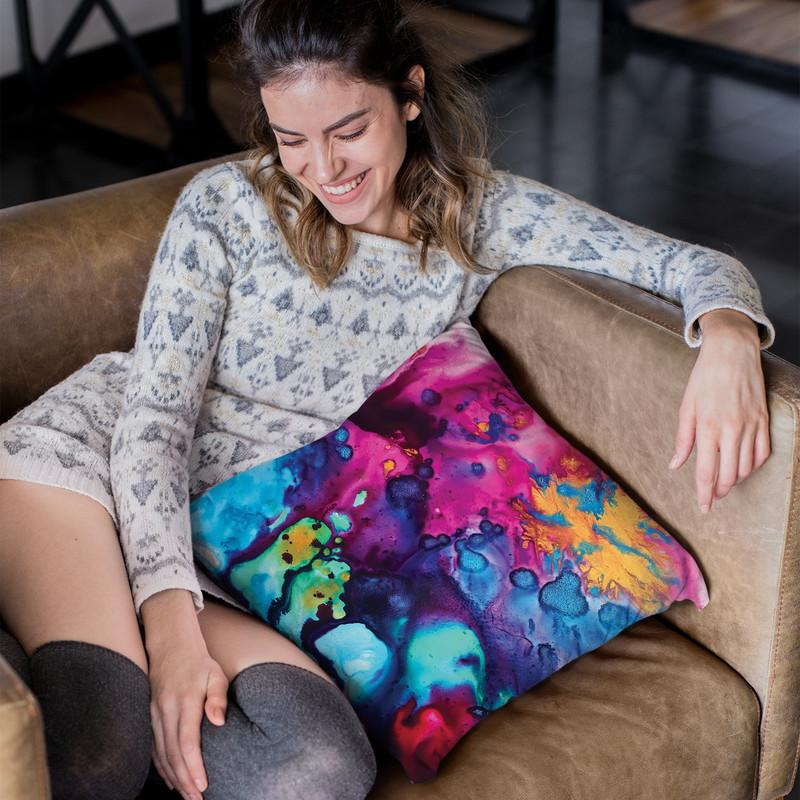 Turquoise Wine Throw Pillow By Christine Lindstrom