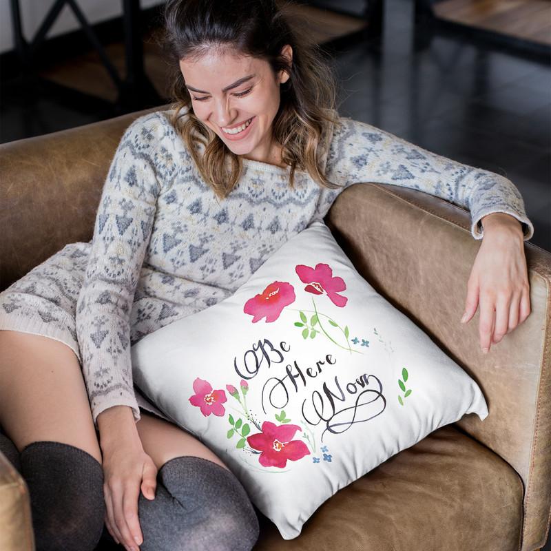 Beherenow I Throw Pillow By Christine Lindstrom