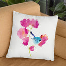 Blue Bird In The Flowers Small Throw Pillow By Christine Lindstrom