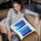 Abstract In Blue Throw Pillow By Christine Lindstrom