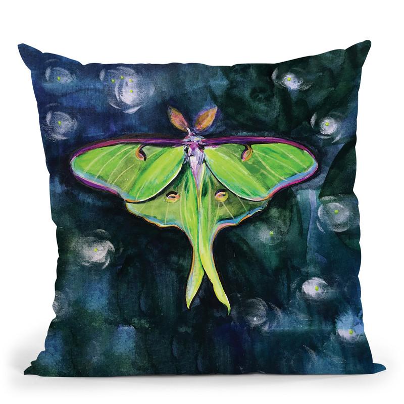 Luna Moth I Throw Pillow By Christine Lindstrom