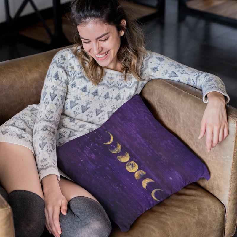 Moon Phases Throw Pillow By Christine Lindstrom