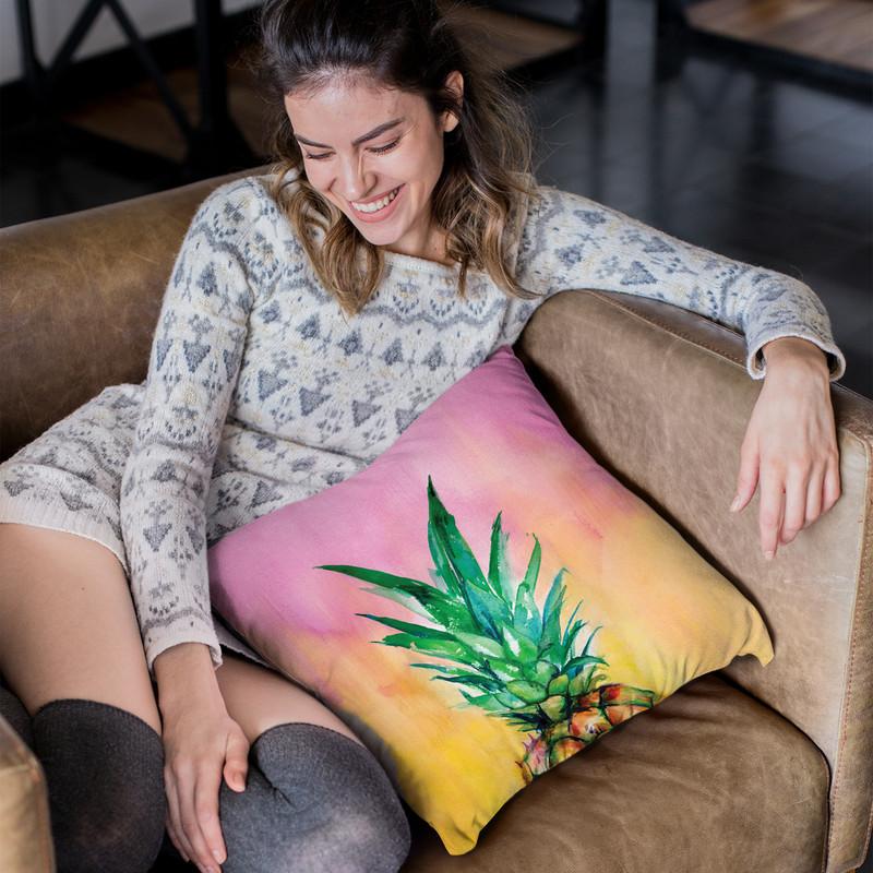 Ombre Pineapple Throw Pillow By Christine Lindstrom