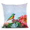 Parrot Finch In A Desert Garden Small Throw Pillow By Christine Lindstrom
