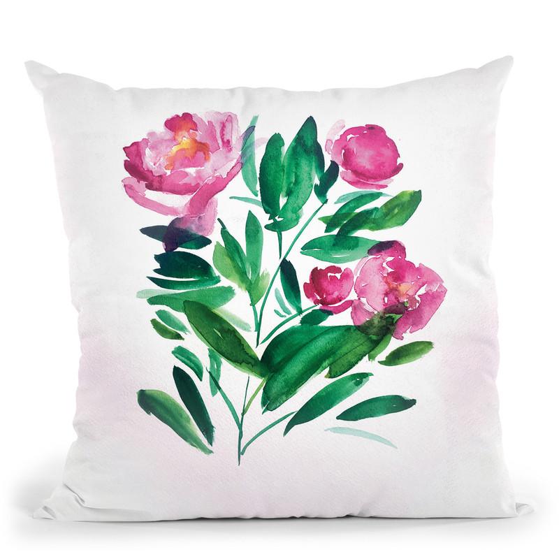 Peonies Iii Throw Pillow By Christine Lindstrom