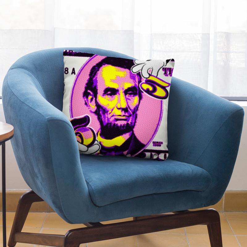 Abraham 5 Bill Throw Pillow By Christian Mielu