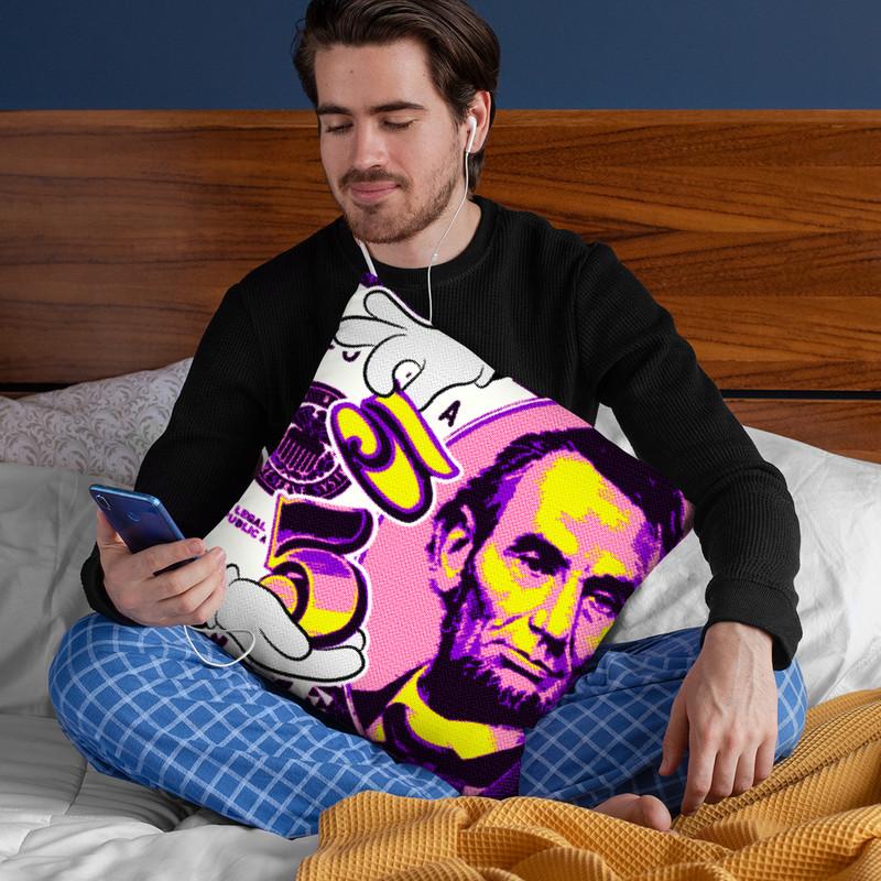 Abrahams 5 Bill Throw Pillow By Christian Mielu