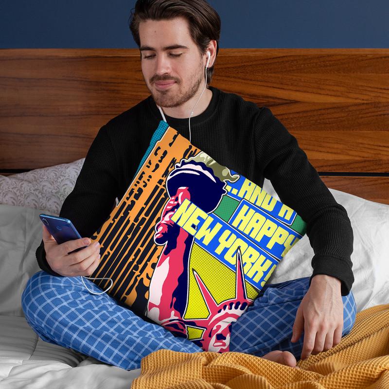 And A Happy New York Throw Pillow By Christian Mielu