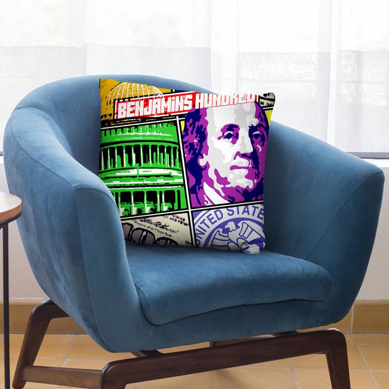 Benjamins Hundred Throw Pillow By Christian Mielu