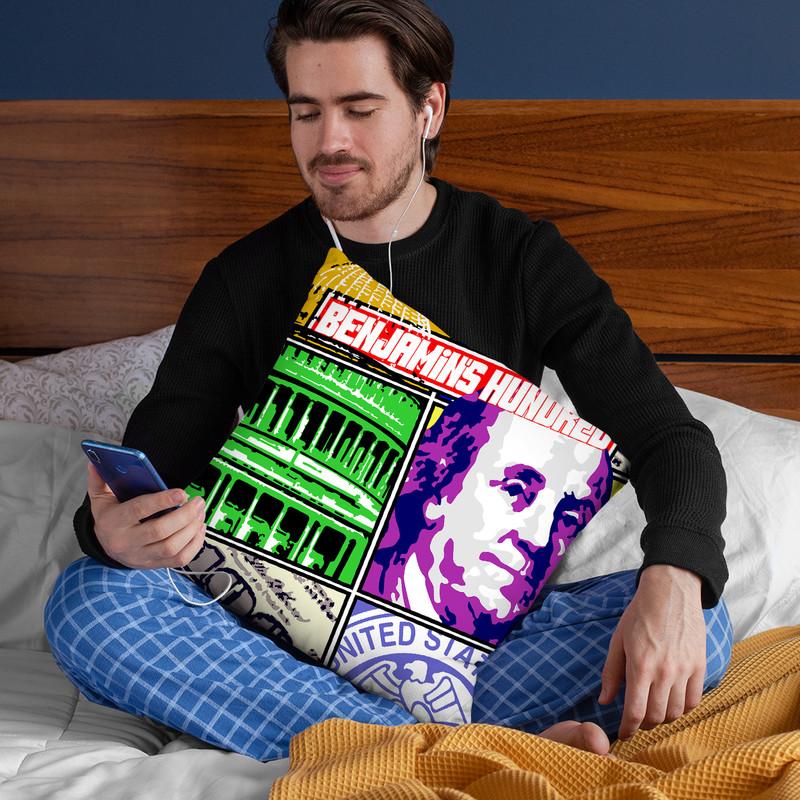 Benjamins Hundred Throw Pillow By Christian Mielu
