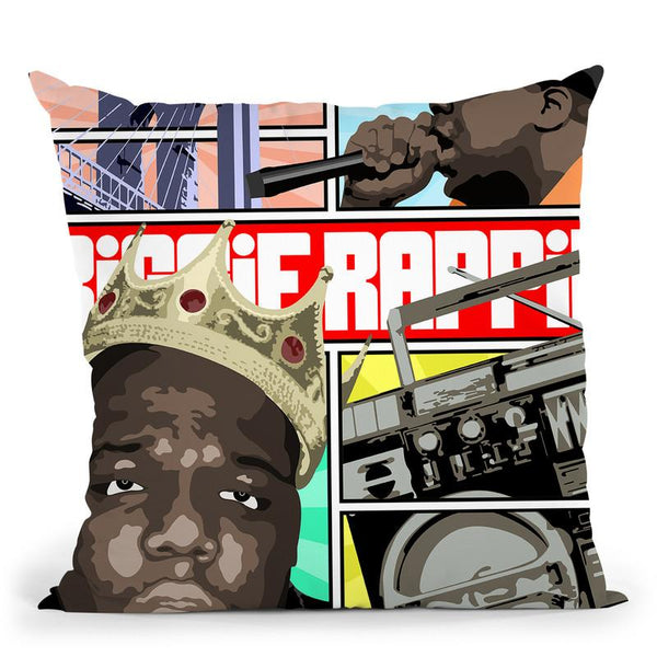Biggie Rappin Throw Pillow By Christian Mielu