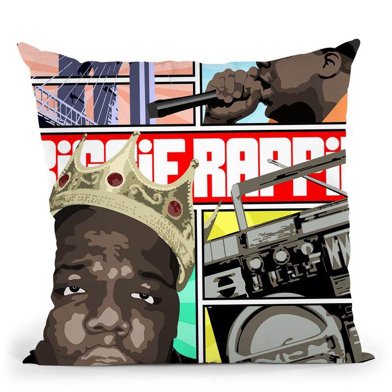 Biggie Rappin Throw Pillow By Christian Mielu