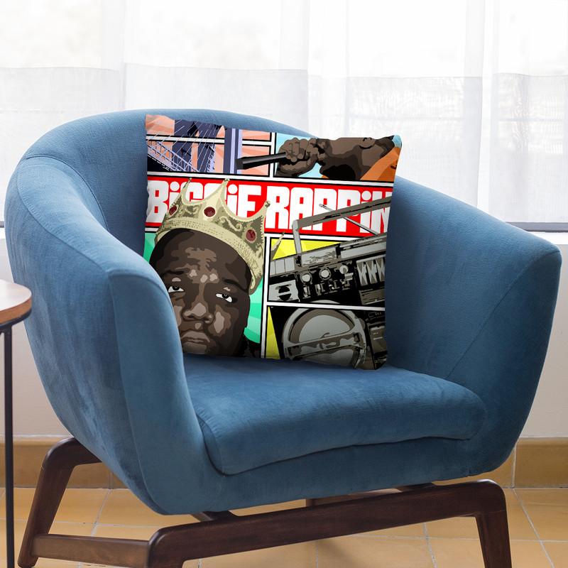 Biggie Rappin Throw Pillow By Christian Mielu