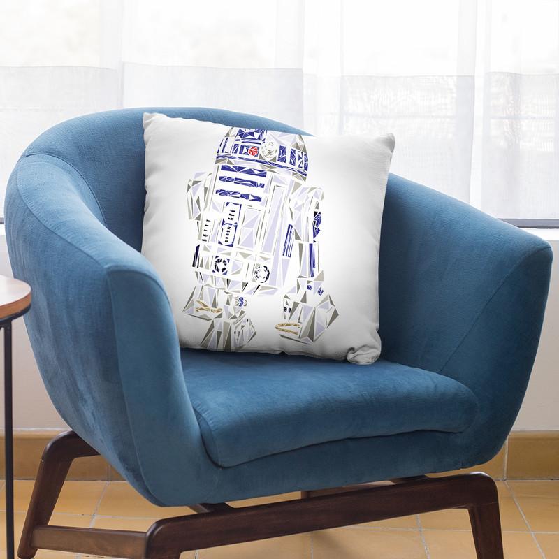 R2D2 Throw Pillow By Christian Mielu
