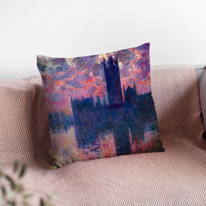 Le Parlement Throw Pillow By Claude Monet