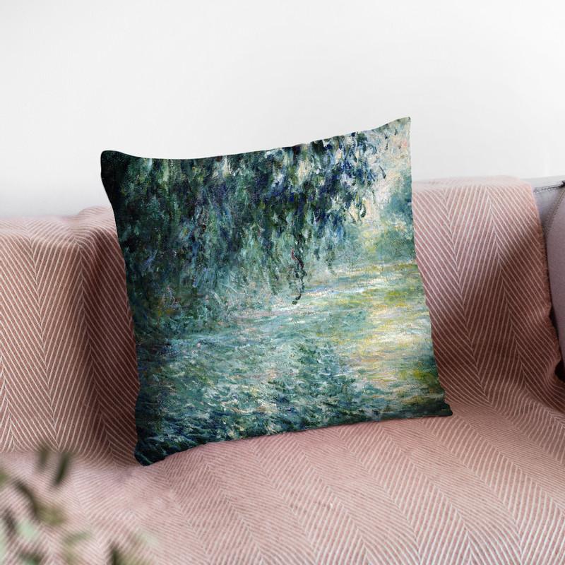 Morning On The Seine Throw Pillow By Claude Monet