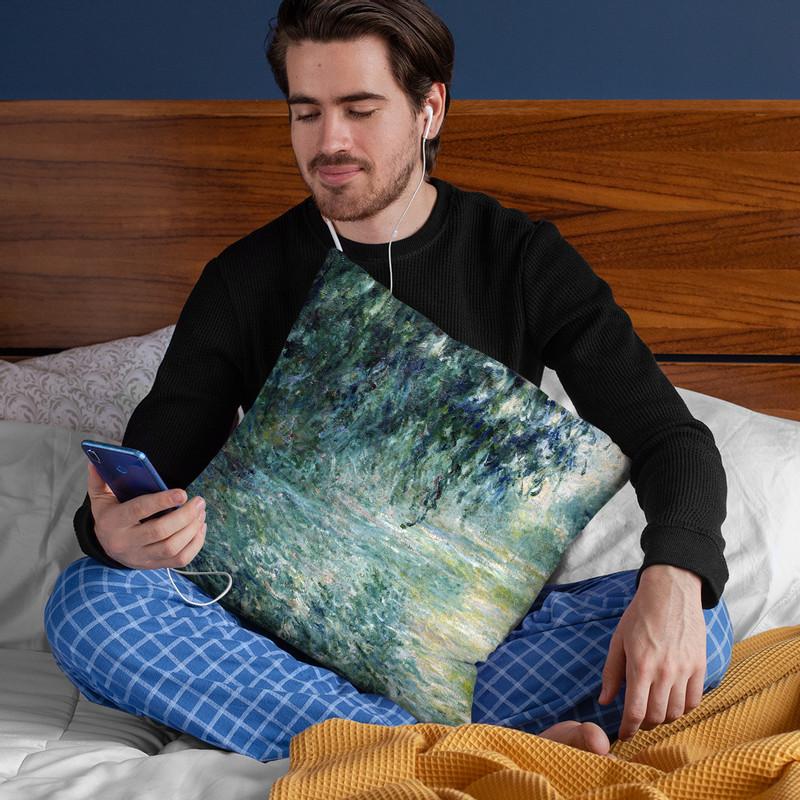 Morning On The Seine Throw Pillow By Claude Monet