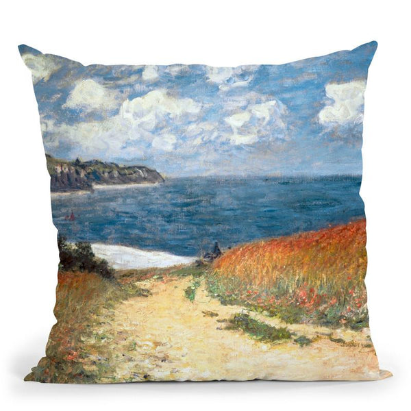 Path In The Wheat At Pourville Throw Pillow By Claude Monet