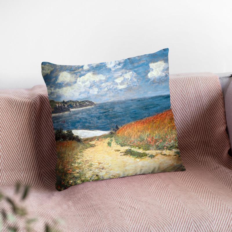 Path In The Wheat At Pourville Throw Pillow By Claude Monet