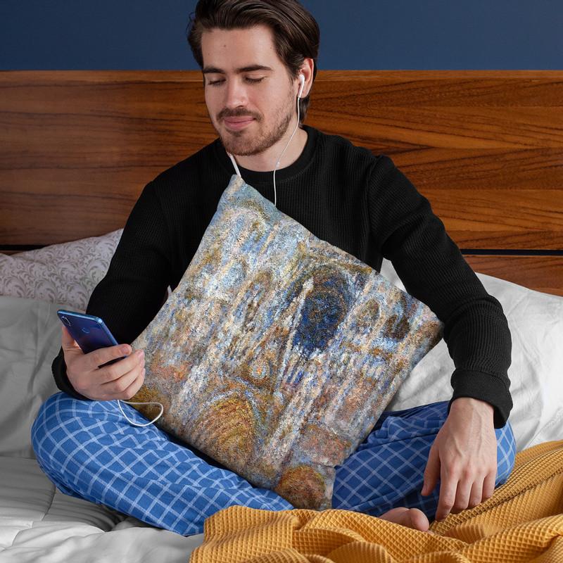 Rouen Cathedral Throw Pillow By Claude Monet