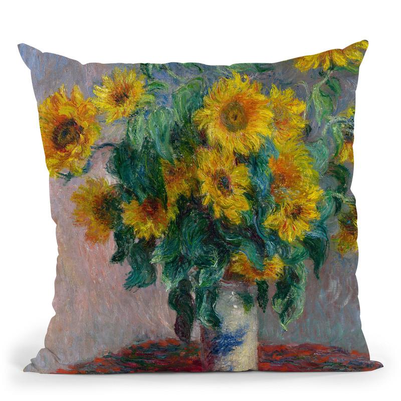 Sunflowers Throw Pillow By Claude Monet
