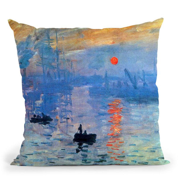 Sunrise Impression Throw Pillow By Claude Monet