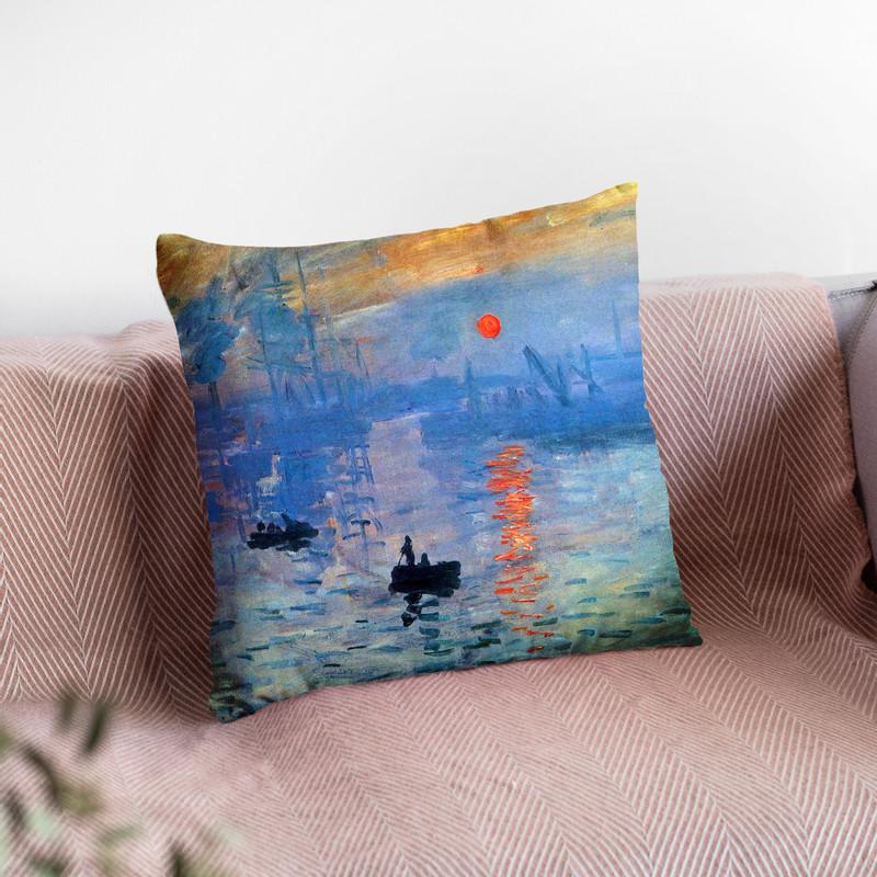 Sunrise Impression Throw Pillow By Claude Monet