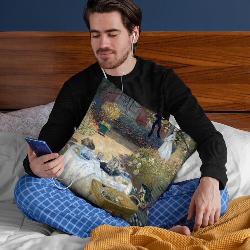 The Lunch (Monet'S Garden) Throw Pillow By Claude Monet