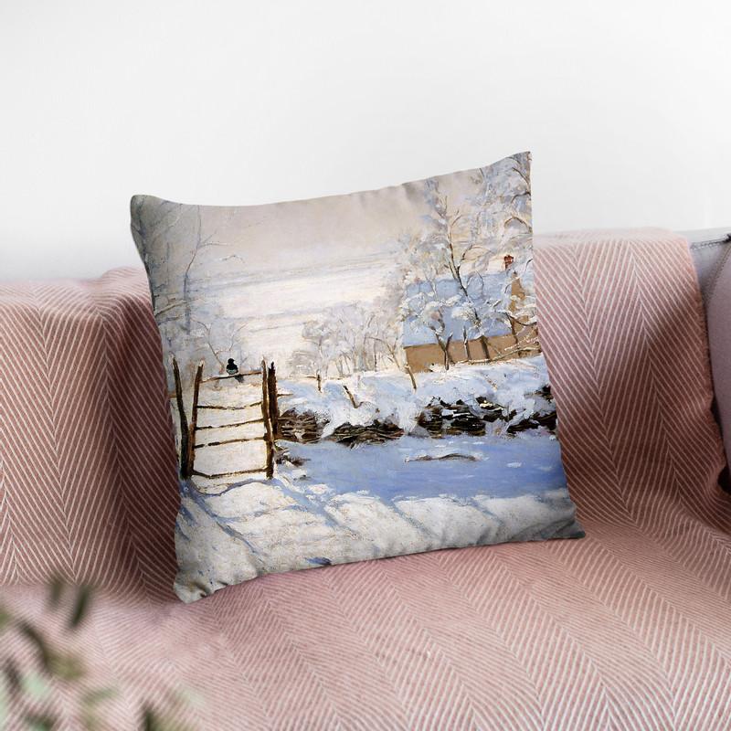 The Magpie Throw Pillow By Claude Monet