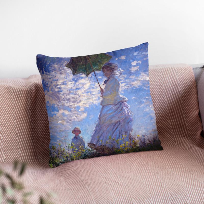 Woman With A Parasol Throw Pillow By Claude Monet