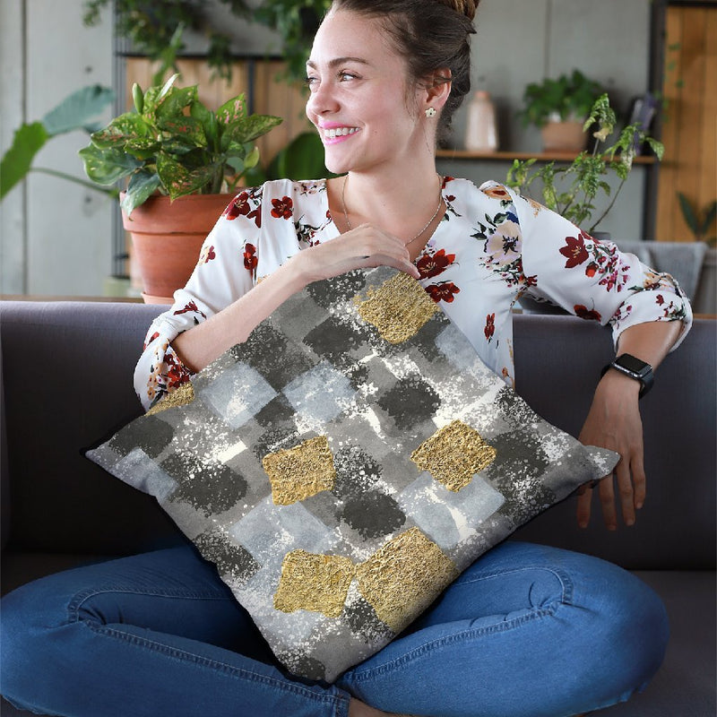 Gold Squares Ii Throw Pillow By Chris Paschke