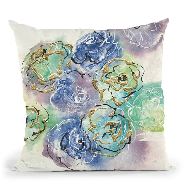 Gold Edged Roses I Throw Pillow By Chris Paschke