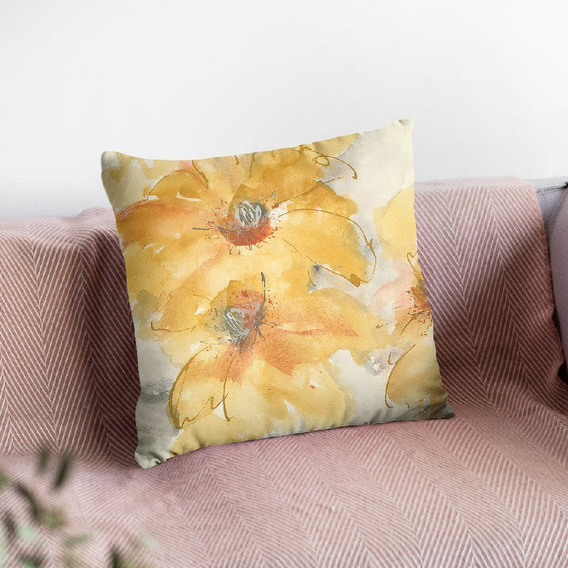 Golden Clematis I Throw Pillow By Chris Paschke