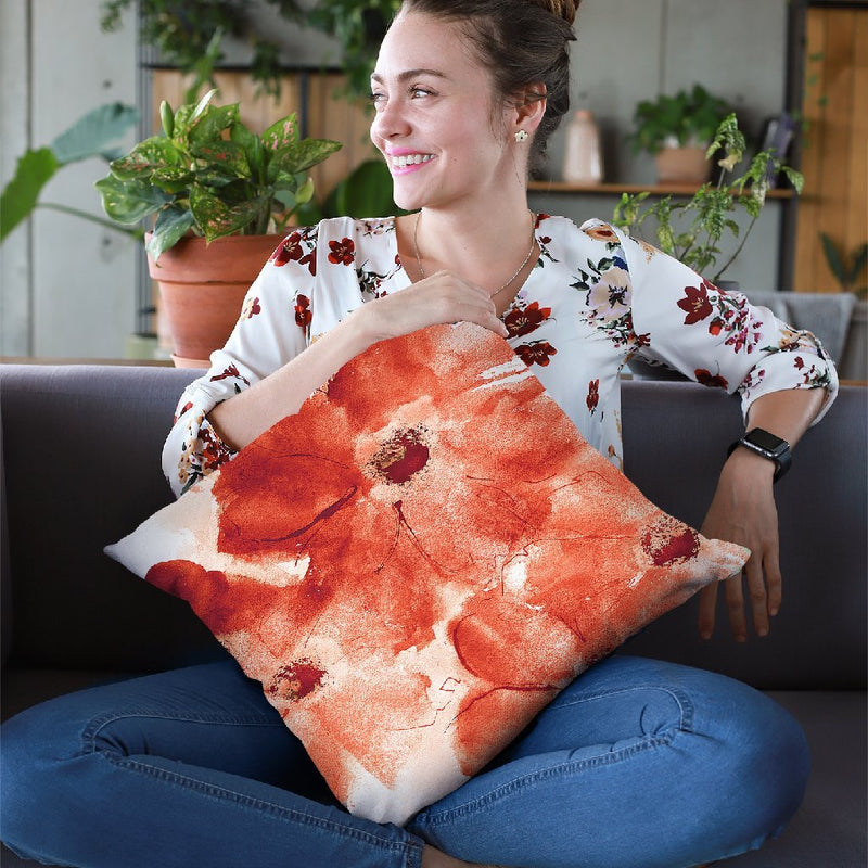 Seashell Cosmos I Red And Orange Throw Pillow By Chris Paschke