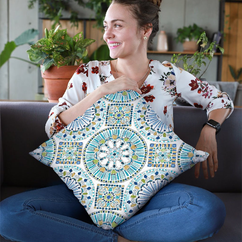 Peacock Allegory Step 01B Throw Pillow By Daphne Brissonnet